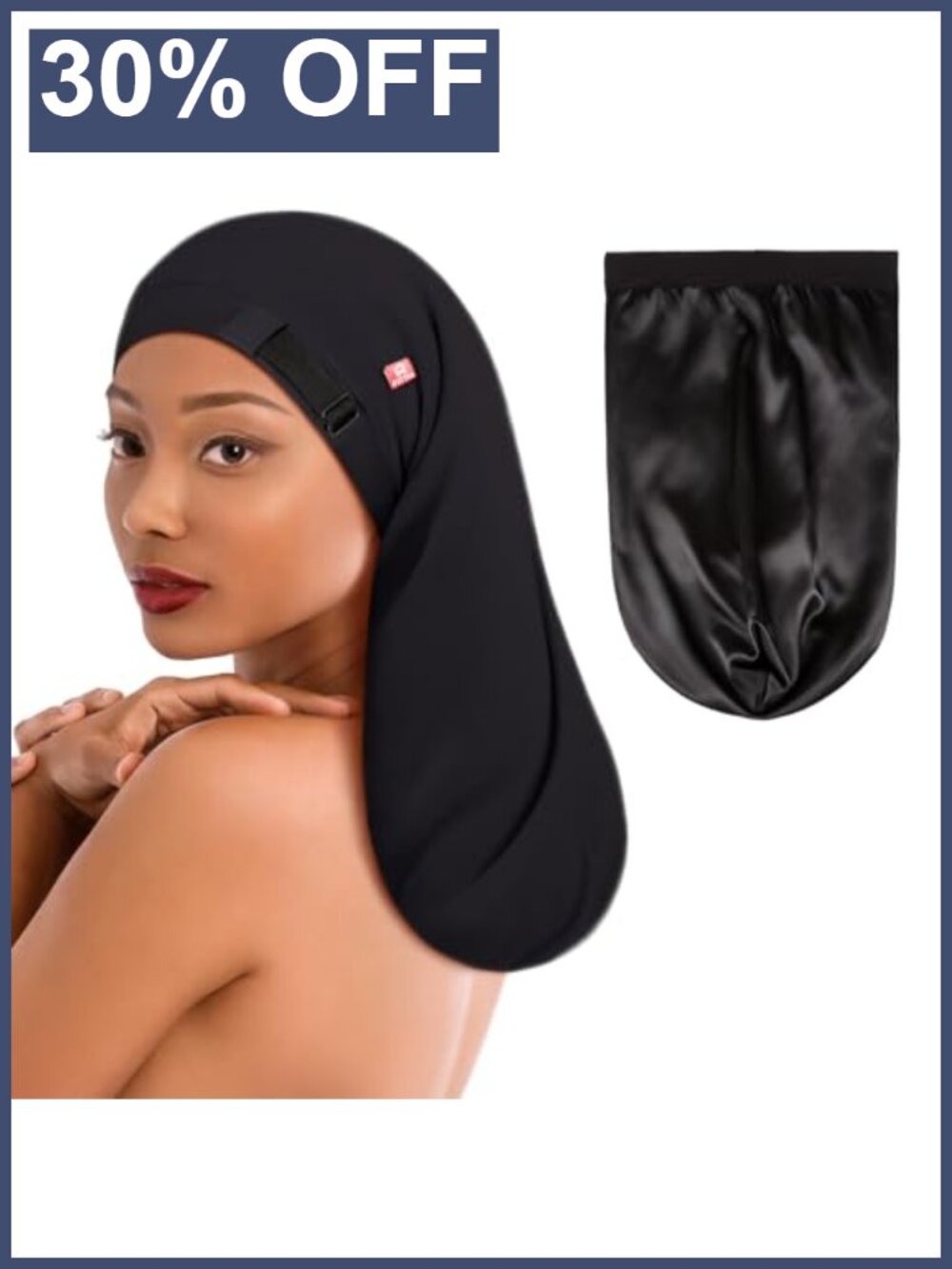 Long Satin Hair Bonnet for Locs, Dreadlocks, Braids, Sleeping Cap for Women